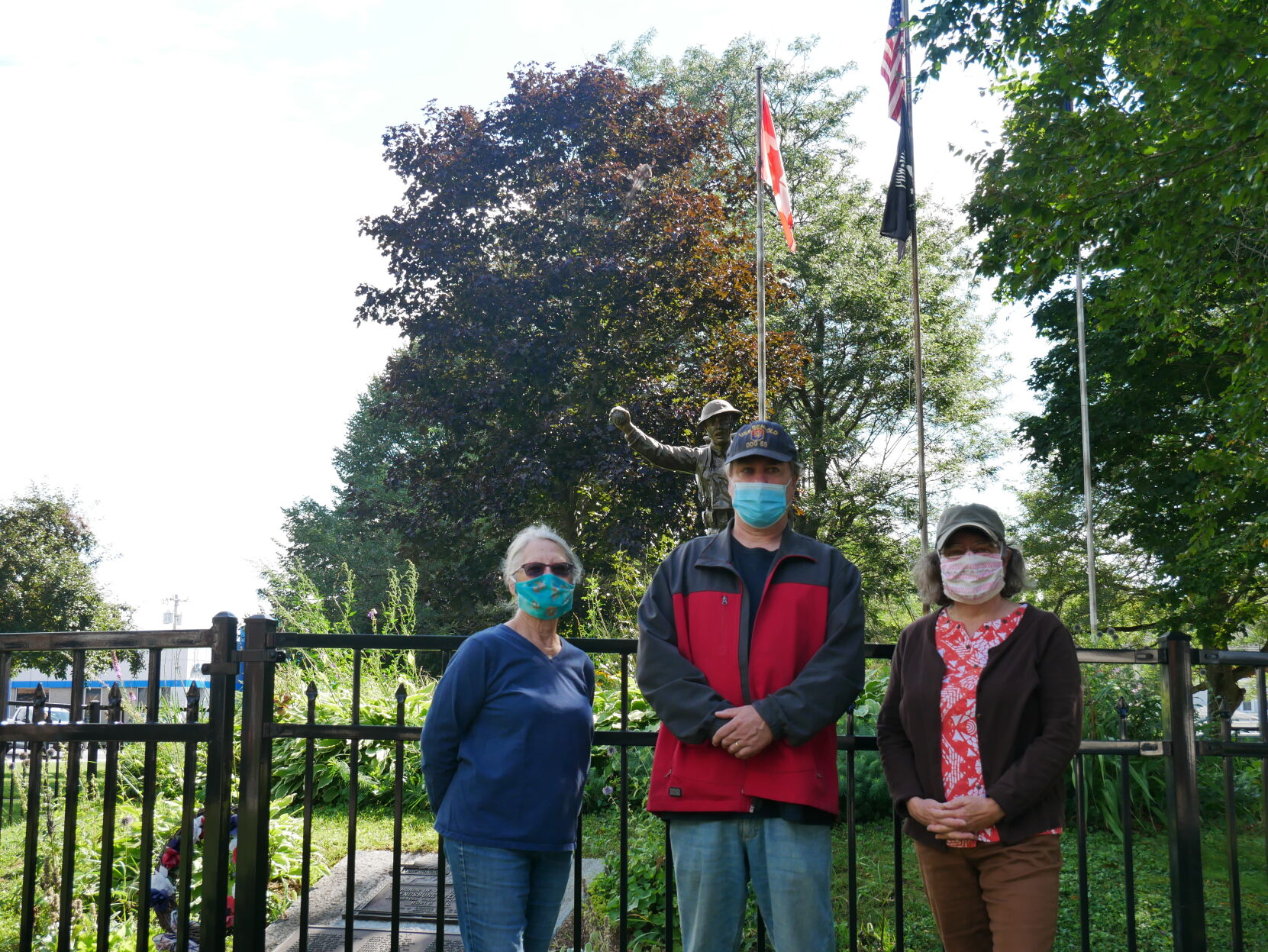 Sandy Ferland, Dan Cunningham, Cindy Weed, Enosburg Falls, 8-28-2020